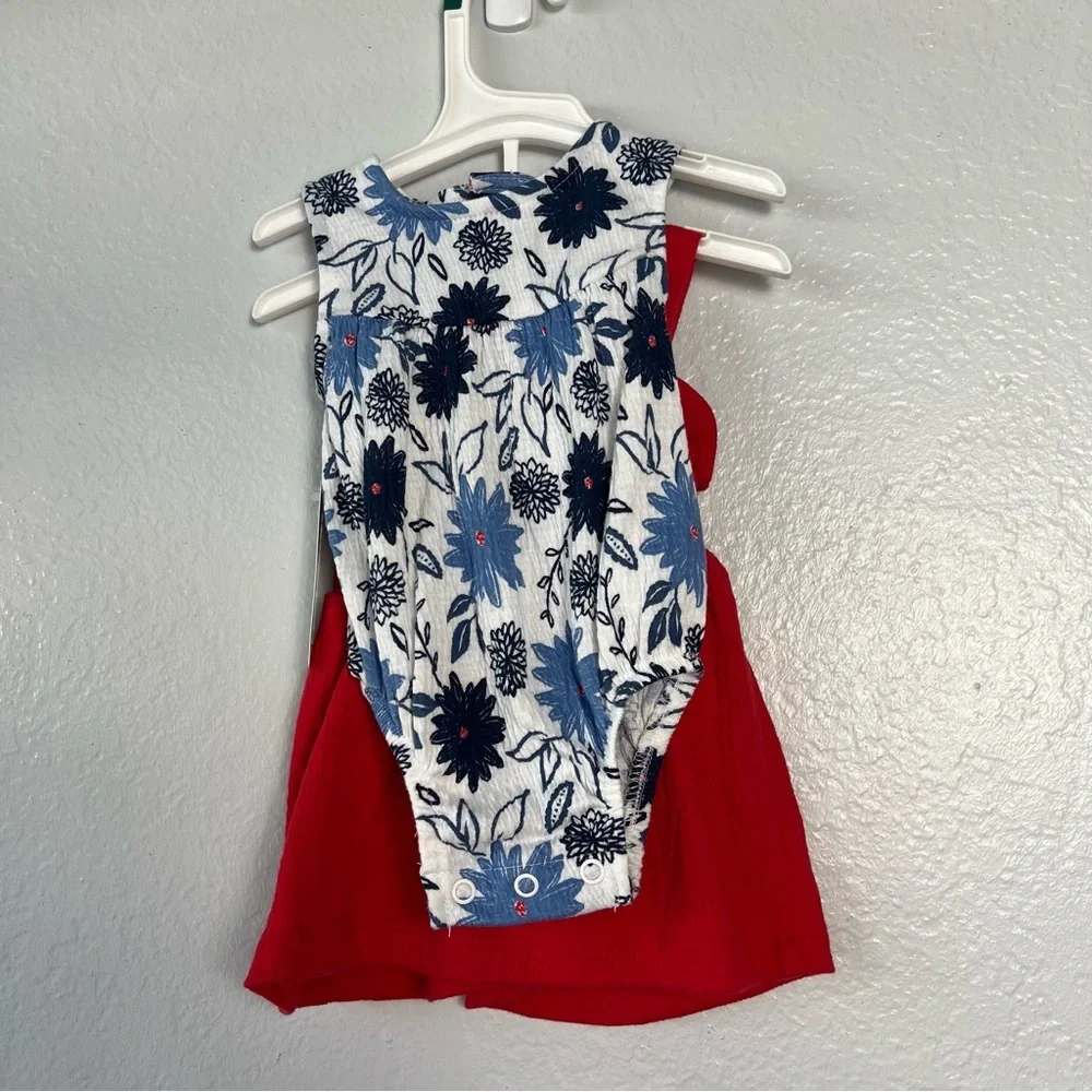 NWT Carter’s Just one you baby girls 2pk floral‎ dress romper red/blue